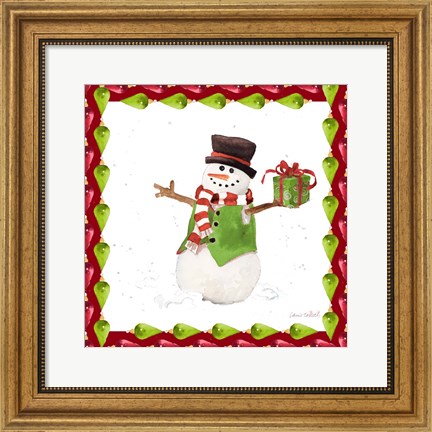 Framed Christmas Snowman II Print