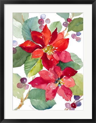 Framed Berry Poinsettias Print