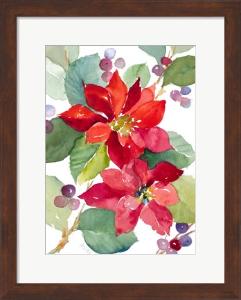 Framed Berry Poinsettias Print