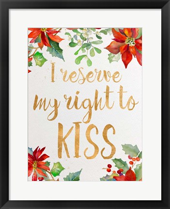 Framed Holiday Kiss I Print