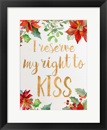 Framed Holiday Kiss I Print