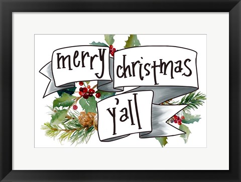 Framed Merry Christmas Y&#39;all Print