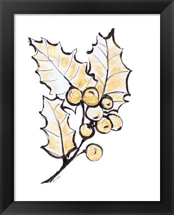 Framed Holly with Berries II Print