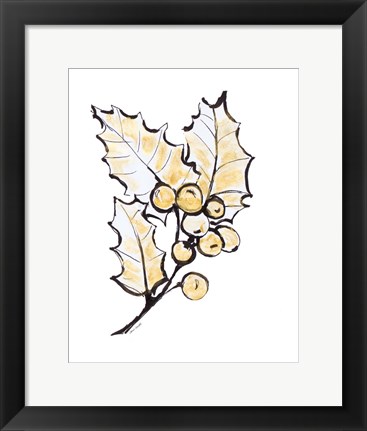 Framed Holly with Berries II Print