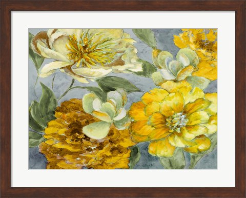 Framed Savvy with Yellow Succulents Print