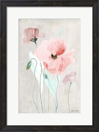 Framed Soft Pink Poppies I Print
