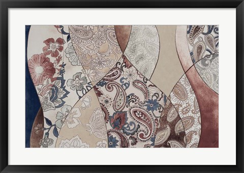 Framed Neutral Paisley Coalescence Print