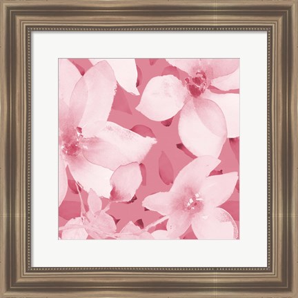 Framed Blooming Pink Whispers I Print