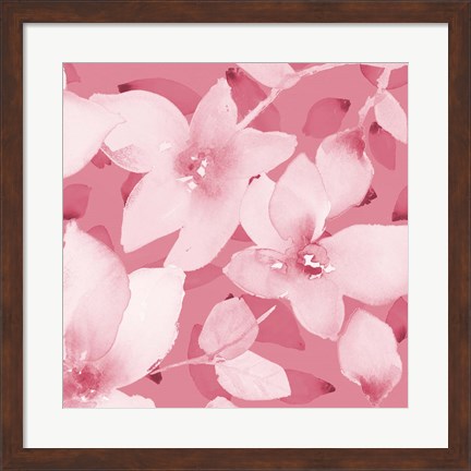 Framed Blooming Pink Whispers II Print