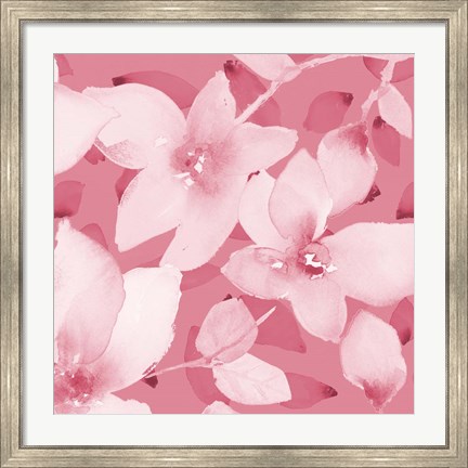 Framed Blooming Pink Whispers II Print