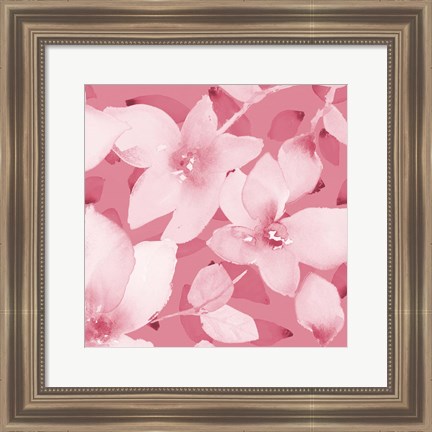 Framed Blooming Pink Whispers II Print