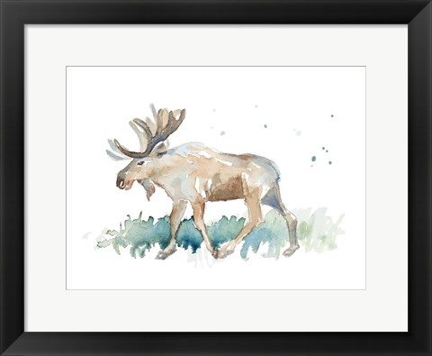 Framed Watercolor Moose Print