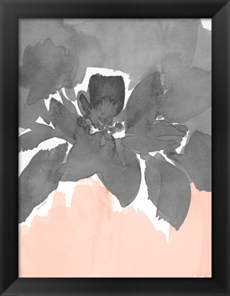 Framed Gray Modern Fleur I Print