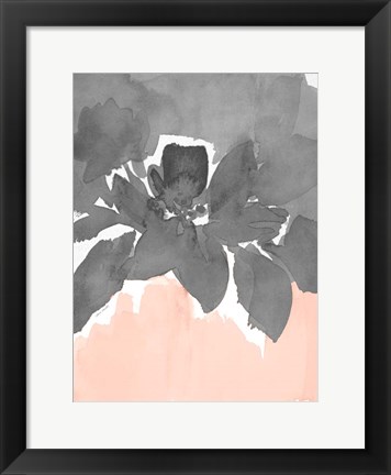 Framed Gray Modern Fleur I Print