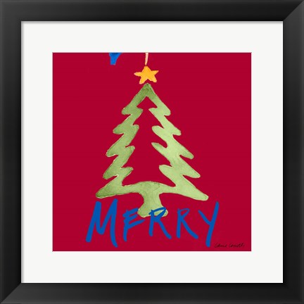 Framed Christmas Ornaments II Print