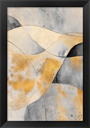 Framed Grey and Gold Fantasy I Print