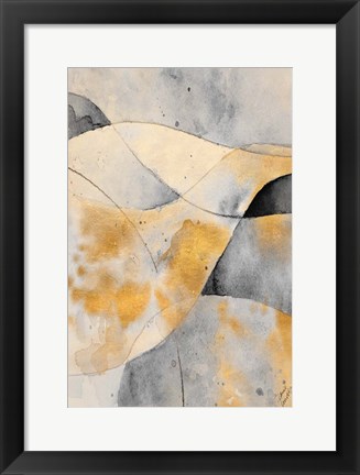 Framed Grey and Gold Fantasy I Print