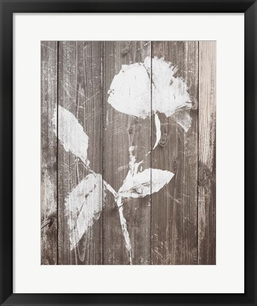 Framed Brown Floral Whisper on Wood I Print