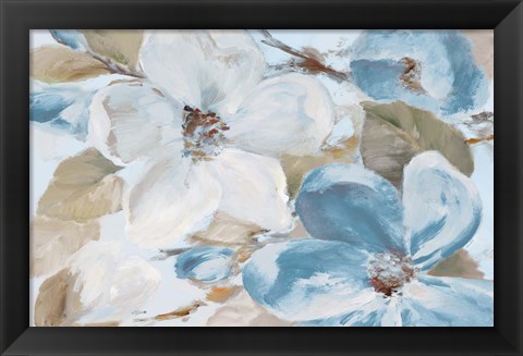 Framed Neutral Silently Bloom I Print