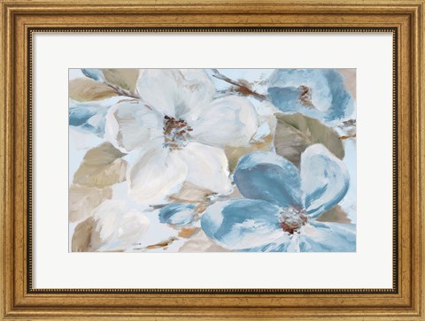 Framed Neutral Silently Bloom I Print