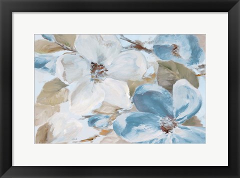 Framed Neutral Silently Bloom I Print