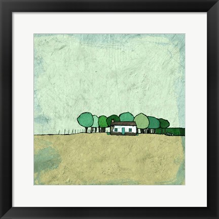 Framed Tiny Green Home Print