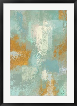 Framed Escape into Teal Abstraction I Print