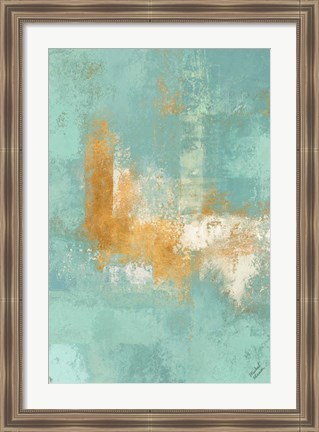 Framed Escape into Teal Abstraction II Print