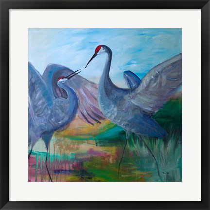 Framed Sandhill Cranes Print