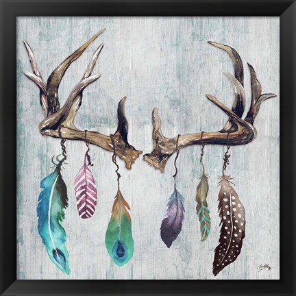 Framed Feathery Antlers II Print