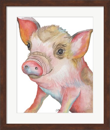 Framed Pig II Print