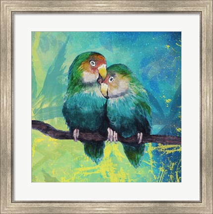 Framed Tropical Birds in Love I Print