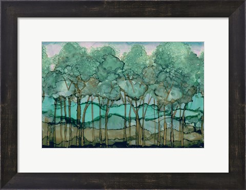 Framed Green Tree Grove Print