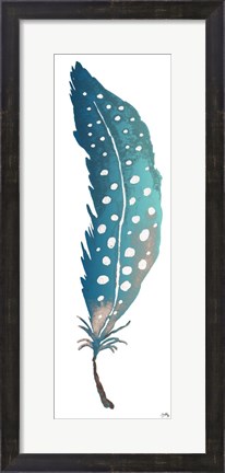 Framed Dotted Blue Feather II Print