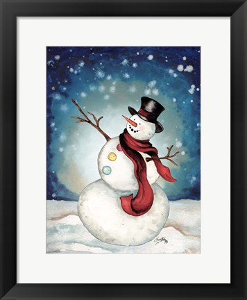 Framed Snowman Cheers II Print