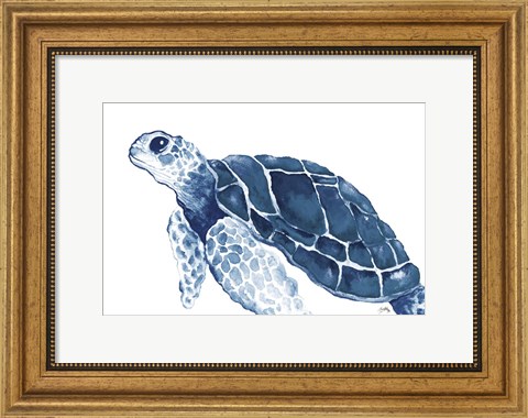 Framed Turtle in the Blues Print