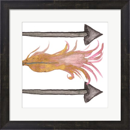 Framed Feathers And Arrows I Print