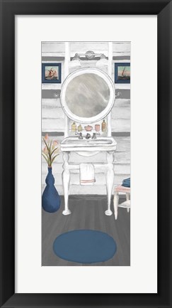 Framed White Wash Bath I Print