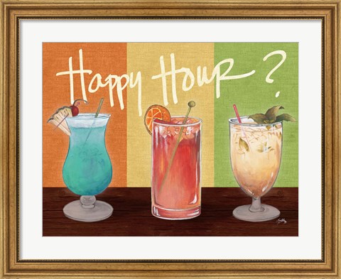 Framed Happy Hour Drinks Print