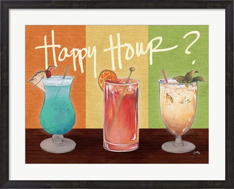 Framed Happy Hour Drinks Print
