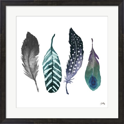 Framed Indigo Feathers Print