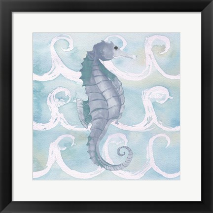 Framed Azure Sea Creatures III Print