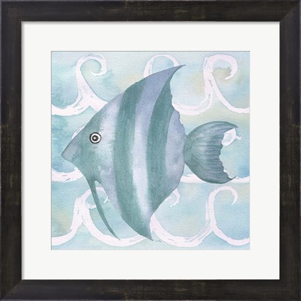 Framed Azure Sea Creatures IV Print