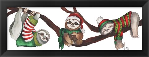 Framed Christmas Sloths Print