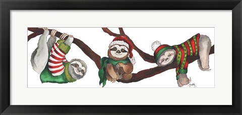 Framed Christmas Sloths Print