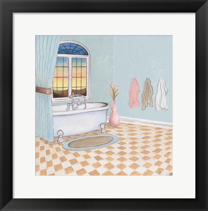 Framed Pastel Bath I Print