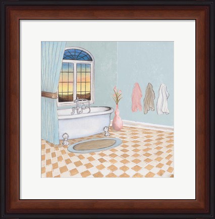 Framed Pastel Bath I Print