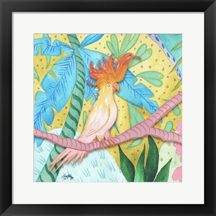 Framed Playful Parrot Print