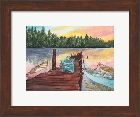 Framed Lake Sunsets Print