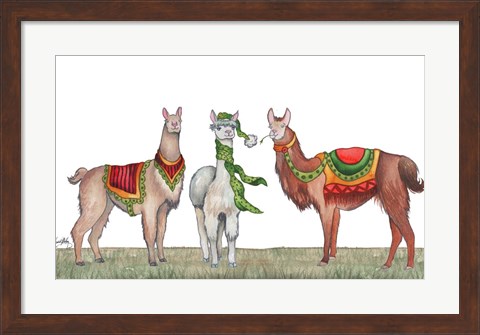 Framed Christmas Llamas Print